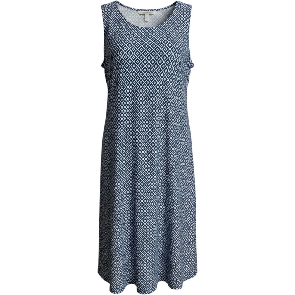 Southwind Apparel.Sleeveless Blue Geometric UPF 50 + Midi Dress Women's XL
